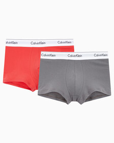 Buy 남성 모던 코튼 2PK 트렁크 in color RED/GREY