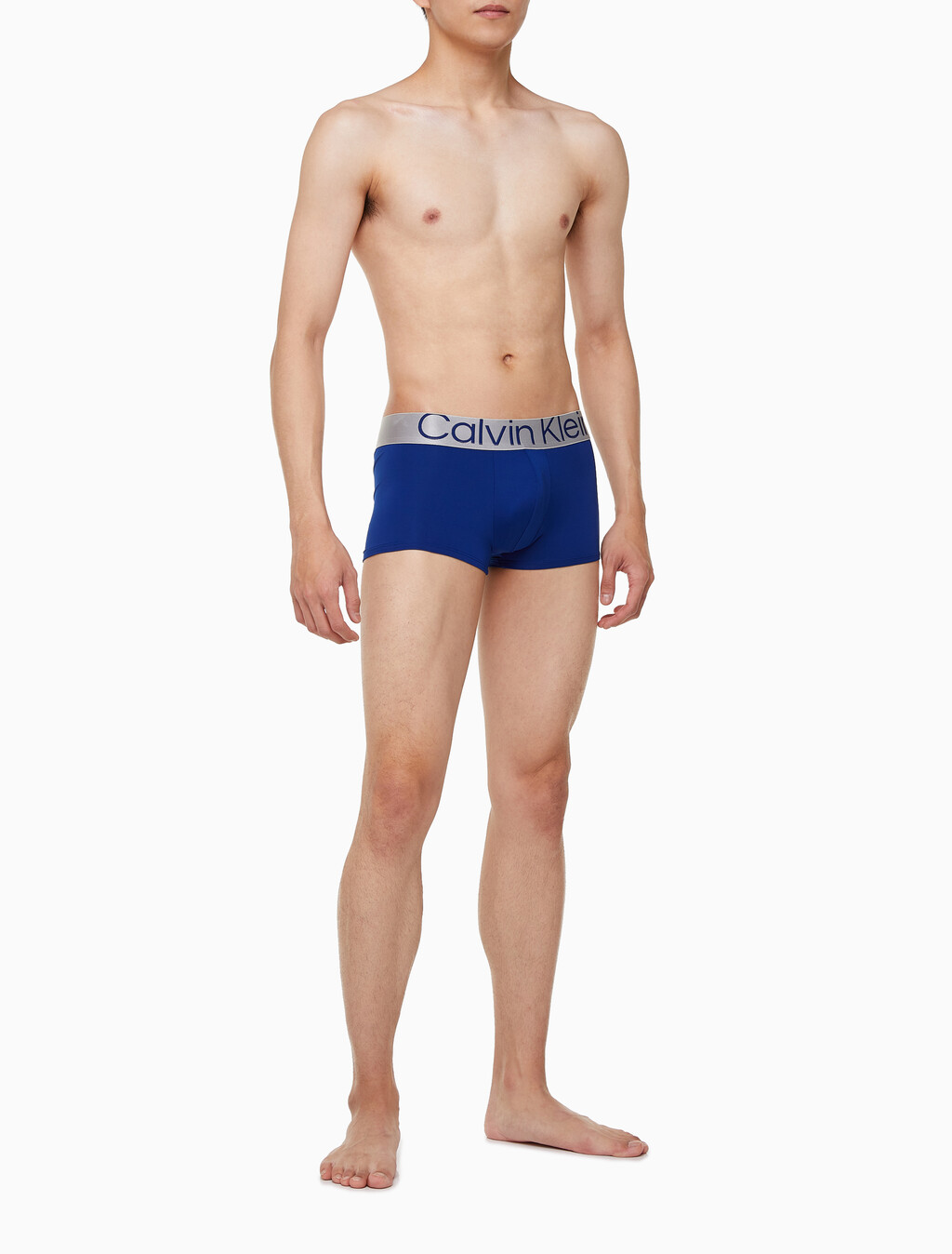 Buy 남성 CK 리컨시더드 스틸 마이크로 로우라이즈 드로즈 3PK in color MIDNIGHT BLUESIGNATURE BLUECLAY GREY