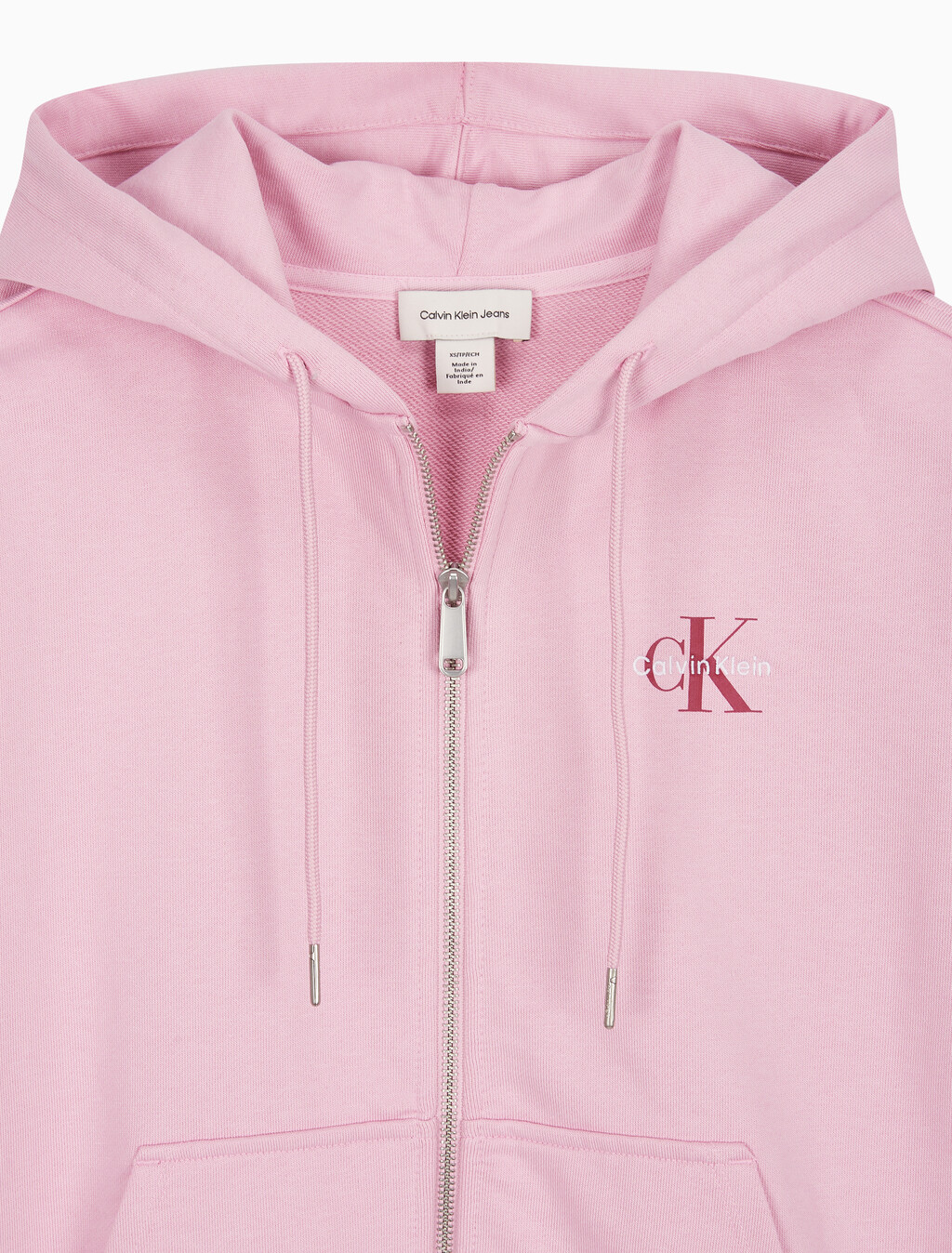Buy 여성 모노그램 프렌치 태리 풀집업 후디 in color Pink