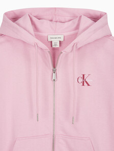 Buy 여성 모노그램 프렌치 태리 풀집업 후디 in color Pink