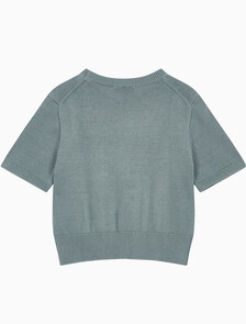 Buy 여성 청키 코튼 그래픽 풀오버 in color Mid Green