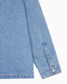 Buy 남성 박시 루즈핏 라이트블루 데님 셔츠 in color 028A CHALKY BLU