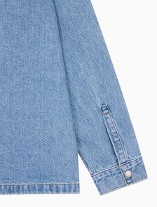 Buy 남성 박시 루즈핏 라이트블루 데님 셔츠 in color CHALKY BLUE