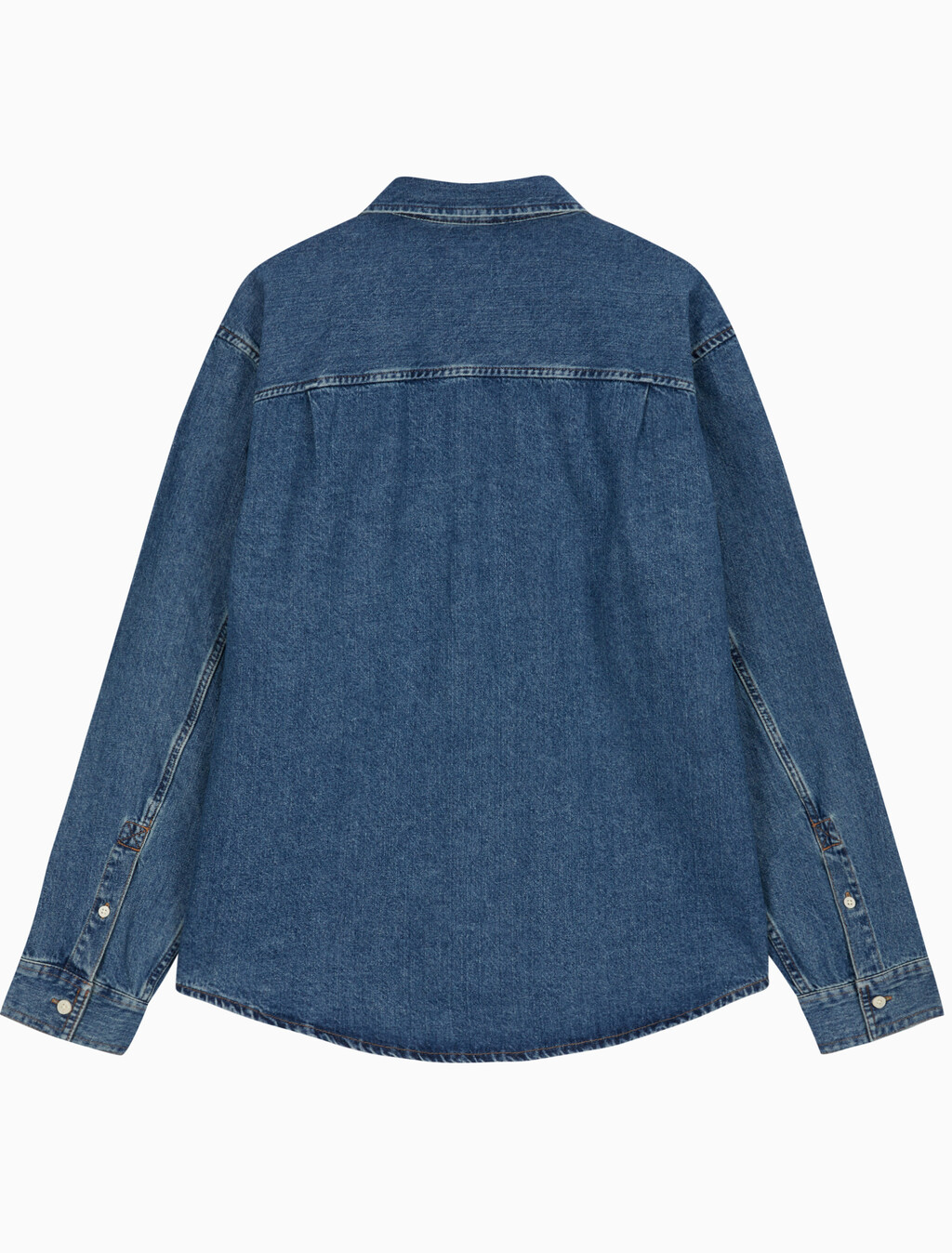 Buy 남성 레귤러핏 클래식 하버블루 워시 긴팔 데님 셔츠 in color Light blue