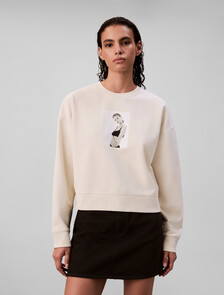 Buy 클래식 케이트 모스 크루넥 스웻셔츠 in color Ivory