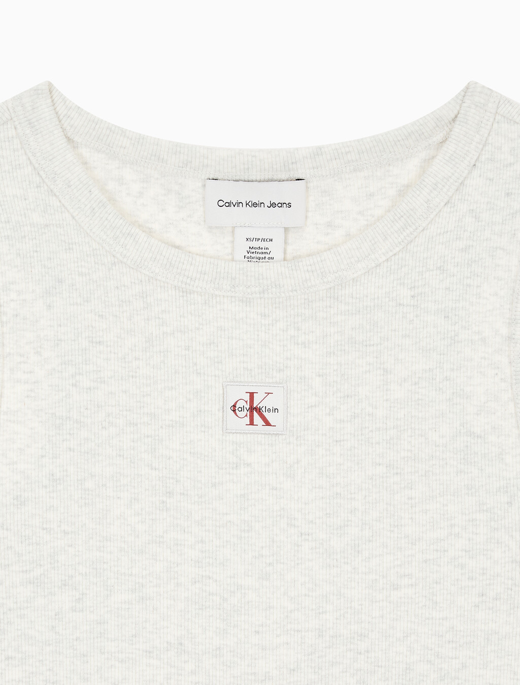 Buy 여성 우븐라벨 베이비립 탱크 in color VANILLA HEATHER