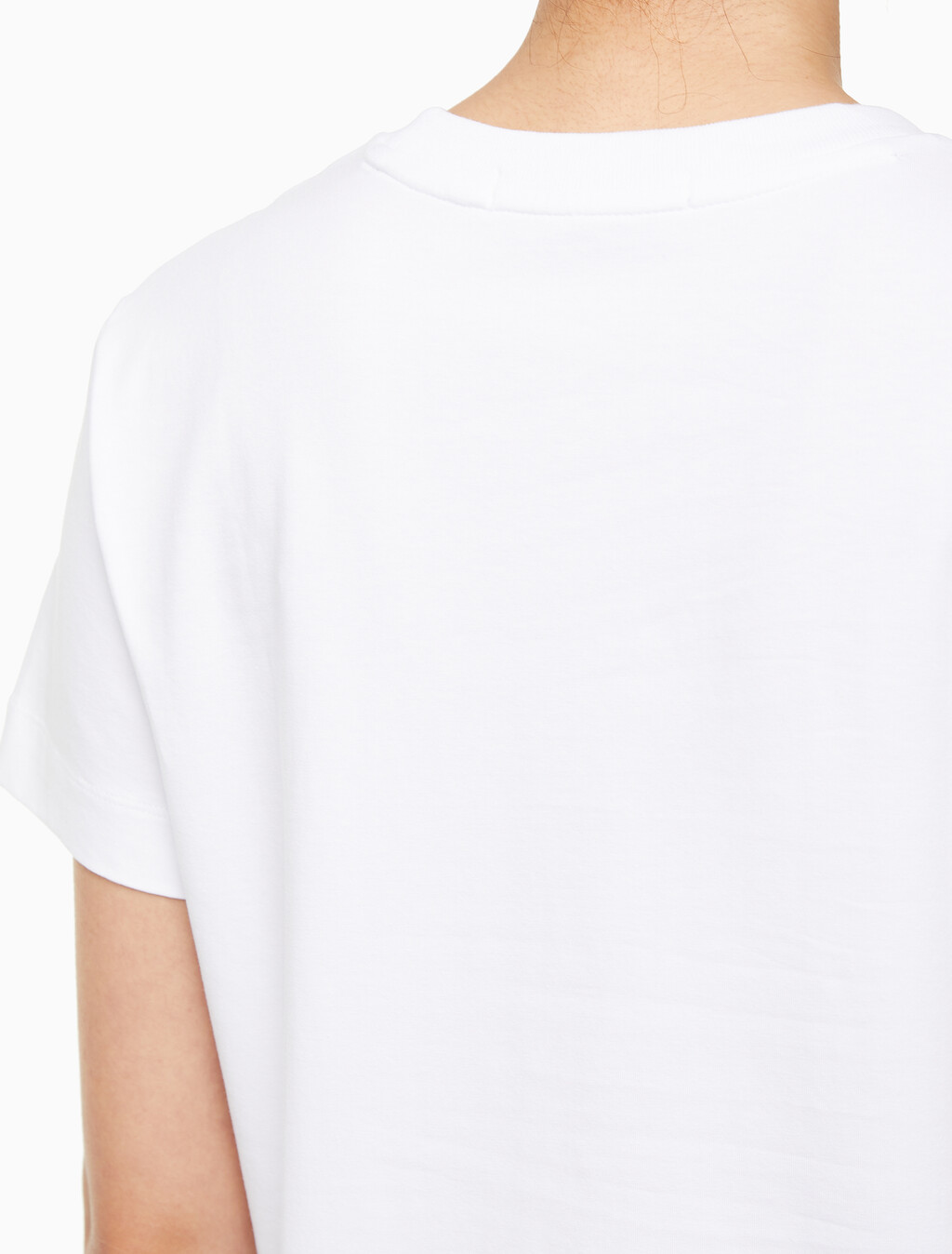 Buy 여성 레귤러핏 스몰 모노그램 로고 반팔 티셔츠  in color BRIGHT WHITE