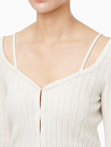 Buy 여성 L/S 스트랩 가디건 in color CHALK