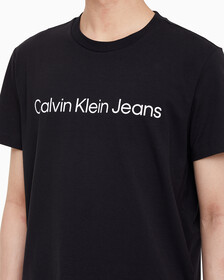 Buy 남성 레귤러핏 인스티튜셔널 로고 스트레치 반팔 티셔츠 in color CK BLACK