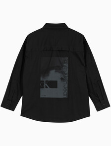 Buy 남성 그래픽 옥스포드 우븐 셔츠 in color CK BLACK
