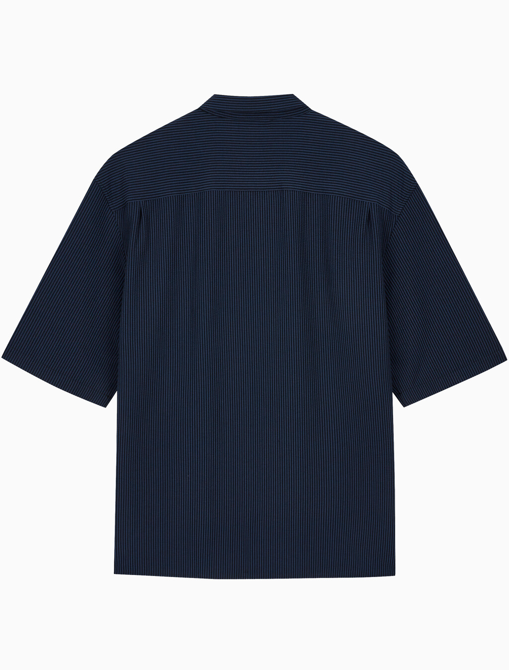 Buy 남성 릴렉스핏 시어서커 스트라이프 반팔 셔츠 in color DARK SAPPHIRE