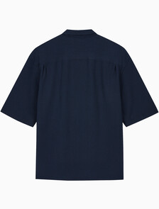 Buy 남성 릴렉스핏 시어서커 스트라이프 반팔 셔츠 in color DARK SAPPHIRE