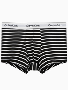 Buy 남성 아이콘 코튼 스트레치 2PK 트렁크 in color BLACK/LEADER STRIPE BLACK