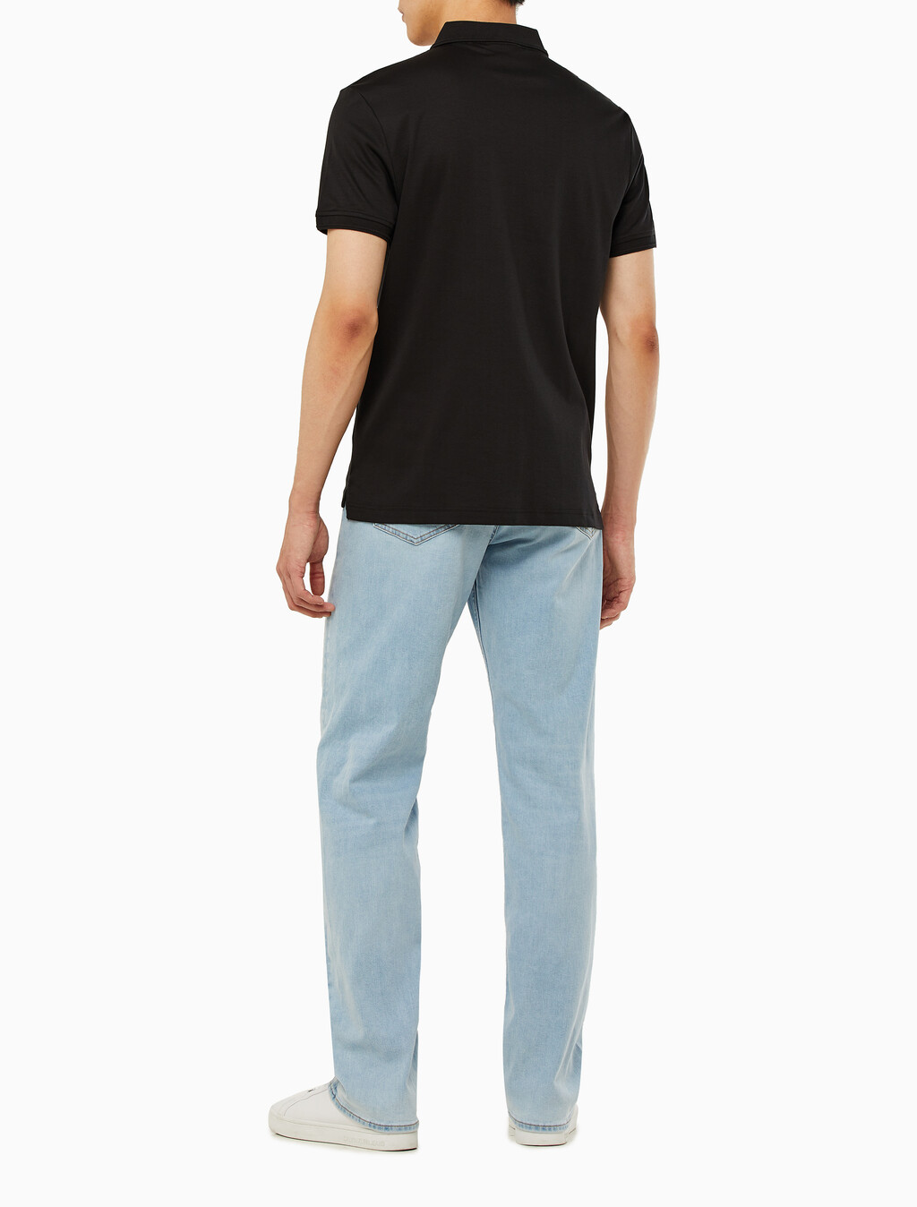 Buy 남성 톤온톤 로고 레귤러핏 폴로 반팔 티셔츠 in color CK BLACK