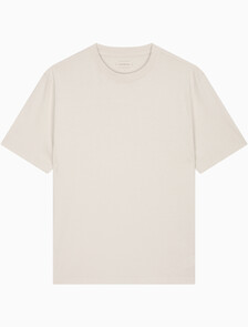 Buy 남성 오버핏 빈티지 워시 프린트 반팔 티셔츠 in color LIGHT BEIGE