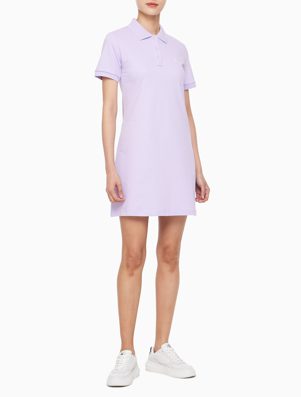 Buy 여성 CK 로고 폴로 반팔 원피스 in color LILAC