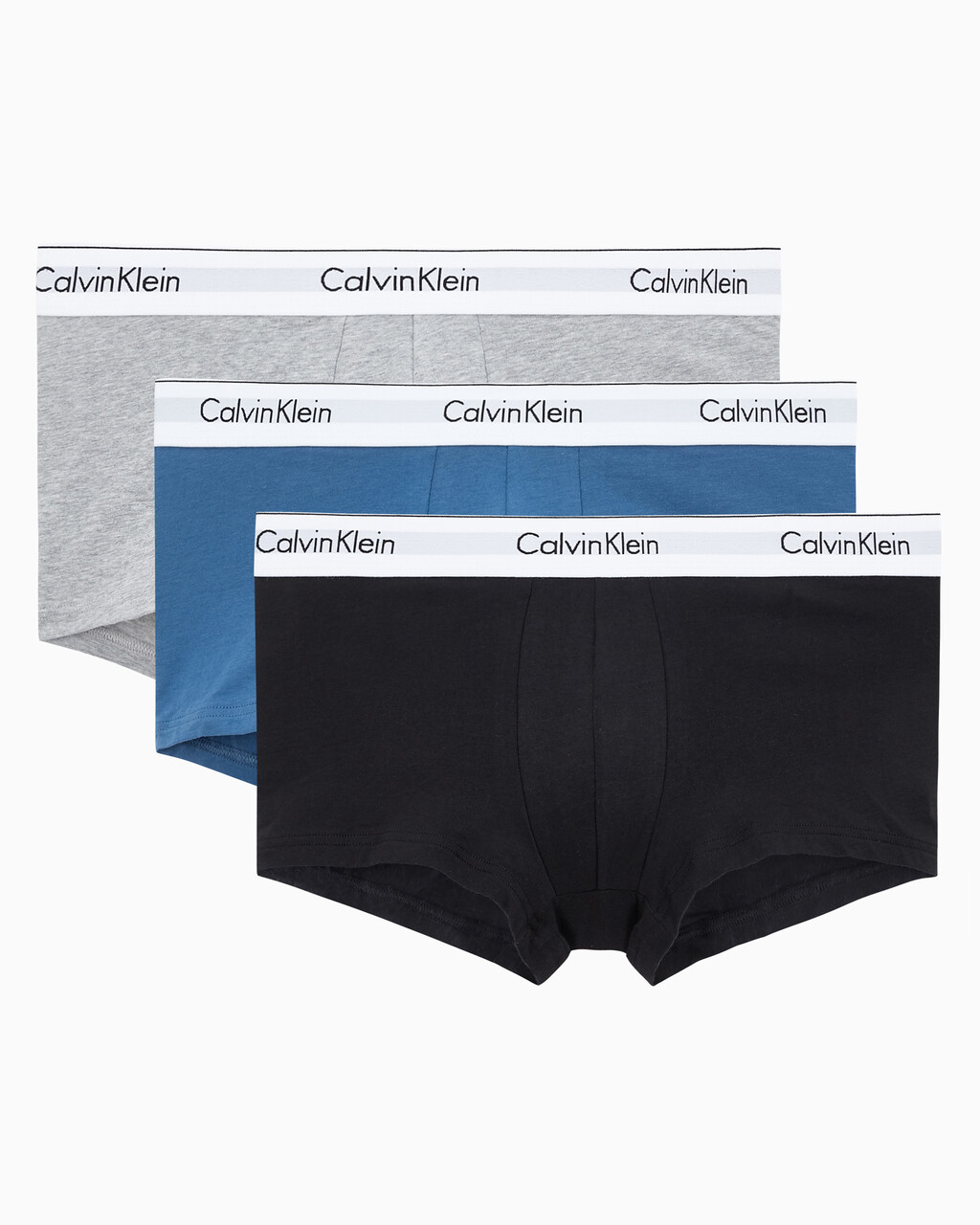 Buy 남성 모던 코튼 스트레치 3PK 트렁크 in color BLUE/GREY/BLACK