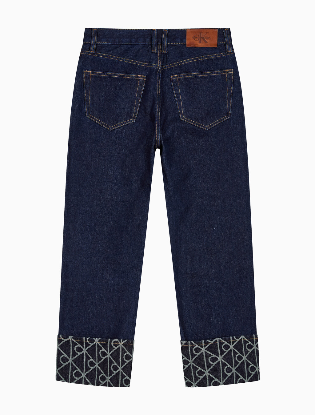 Buy 여성 릴렉스드 크롭 인디고 자카드 데님 in color denim