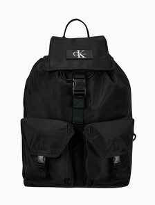 Buy CKJ 리버서블 플랩 투포켓 백팩 in color BLACK