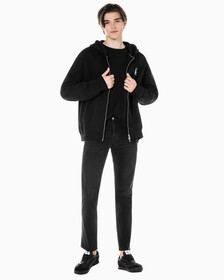 Buy 남성 바디핏 스트레치 블랙 데님 in color WASHED BLACK LOGO LACE