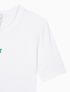 Buy 여성 모달 립 반팔 티셔츠 in color BRILLIANT WHITE