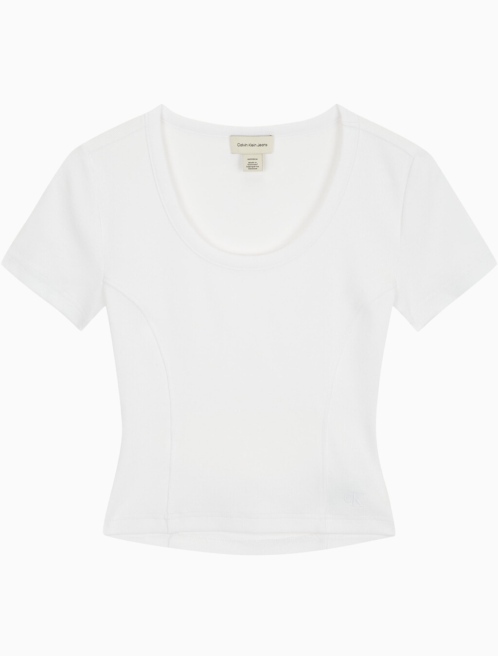 Buy 여성 슬림핏 컷 오프 크롭 반팔 티셔츠 in color BRILLIANT WHITE
