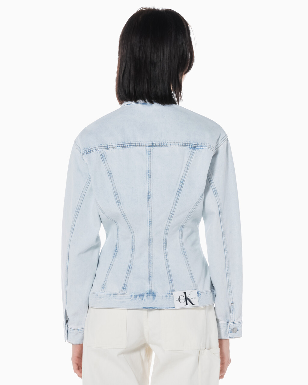 Buy 여성 오버사이즈핏 코르셋 데님 재킷 in color 028A CHALKY BLU