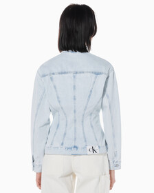 Buy 여성 오버사이즈핏 코르셋 데님 재킷 in color 028A CHALKY BLU