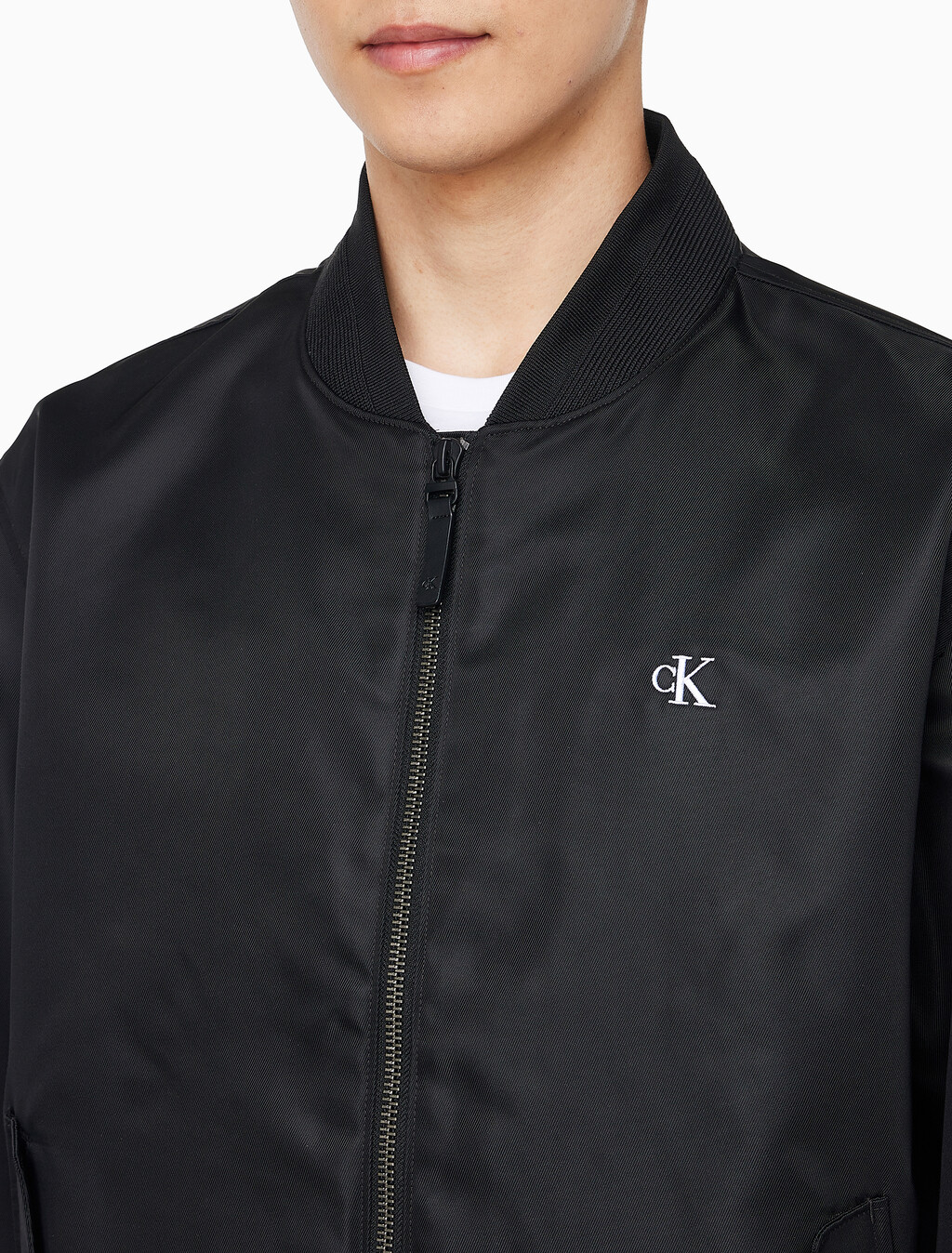 Buy 남성 나일론 보머자켓 in color BLACK