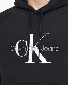Buy 남성 롱슬리브 릴렉스핏 모노그램 기모후디 in color CK BLACK