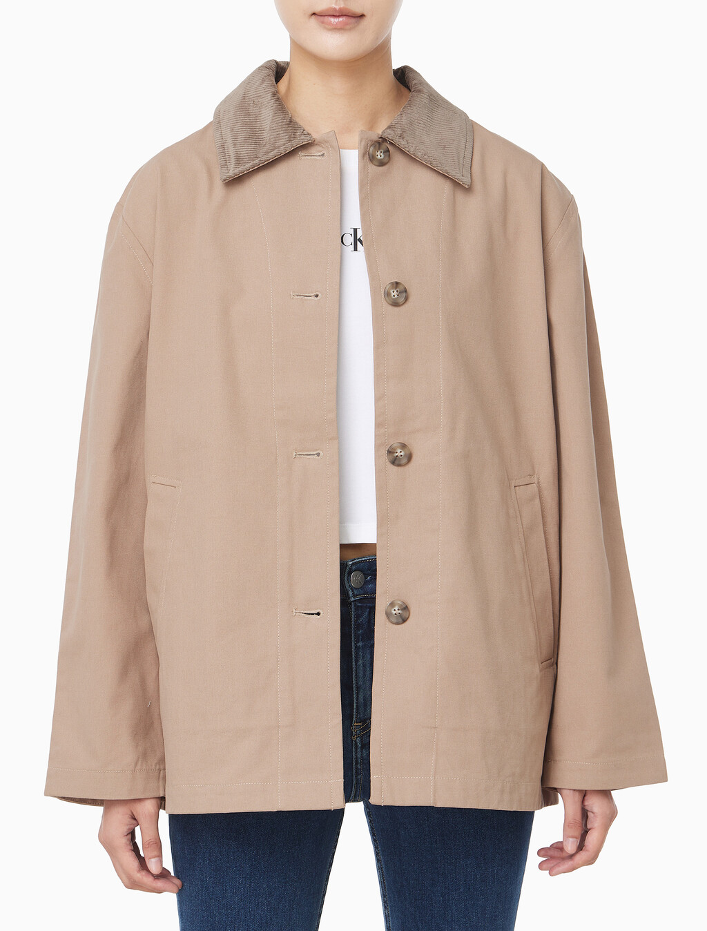 Buy 여성 코튼 맥코트 in color CAMEL