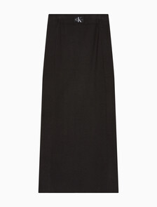 Buy 여성 우븐 라벨 스웨터 스커트 in color CK BLACK