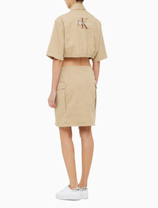 Buy 여성 아카이벌 컷아웃 셔츠 원피스 in color TRAVERTINE