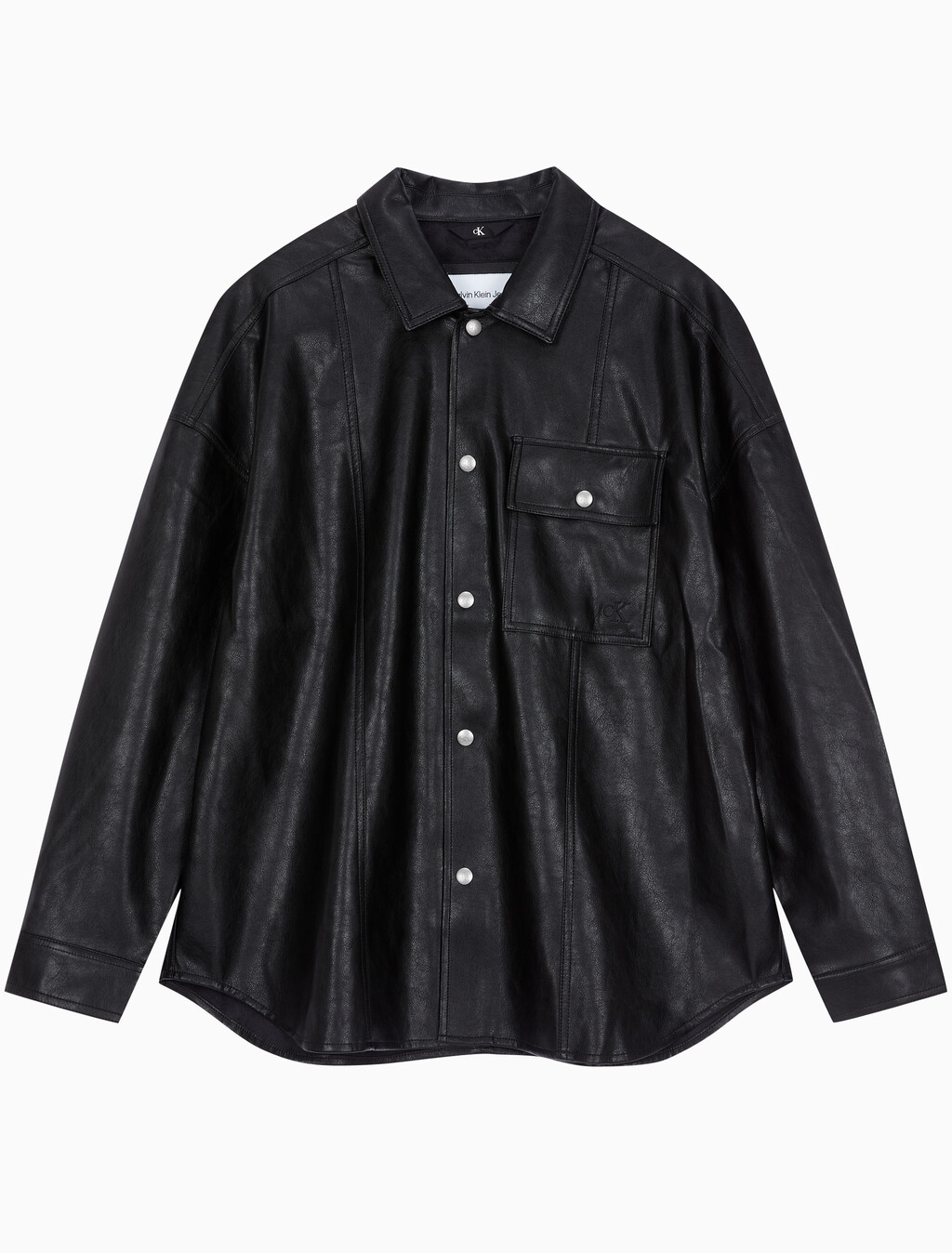 Buy 남성 릴렉스핏 매트 오버 셔츠 in color CK BLACK