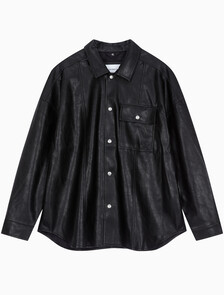 Buy 남성 릴렉스핏 매트 오버 셔츠 in color CK BLACK