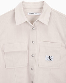 Buy 여성 코듀로이 크롭 셔츠 in color PINK BEIGE