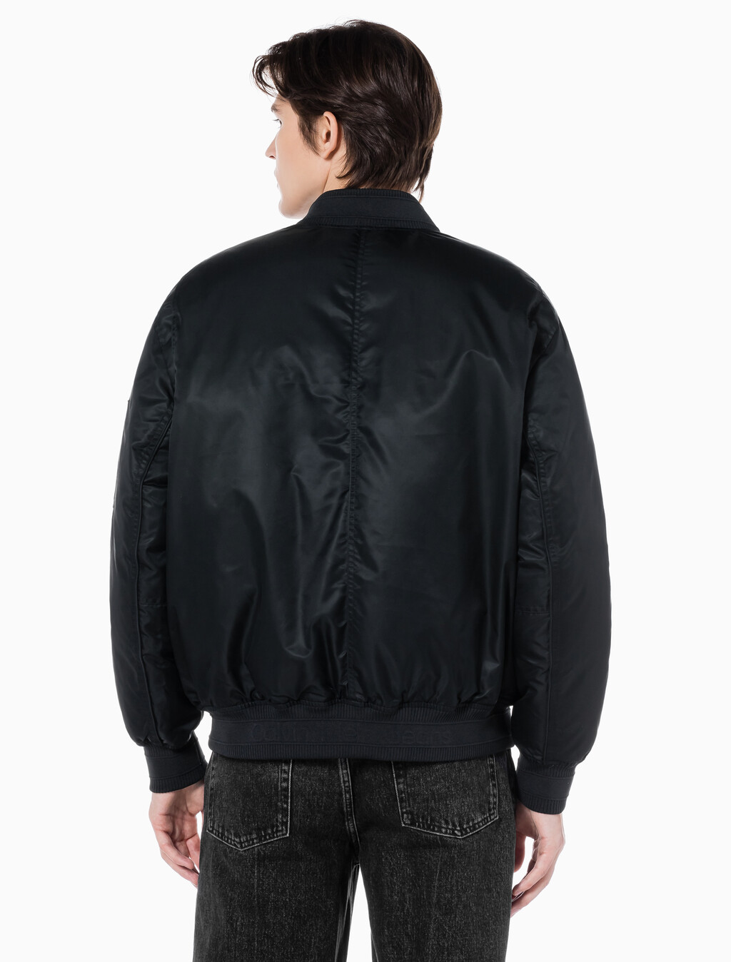 Buy 남성 후디 보머 다운 자켓 in color CK BLACK