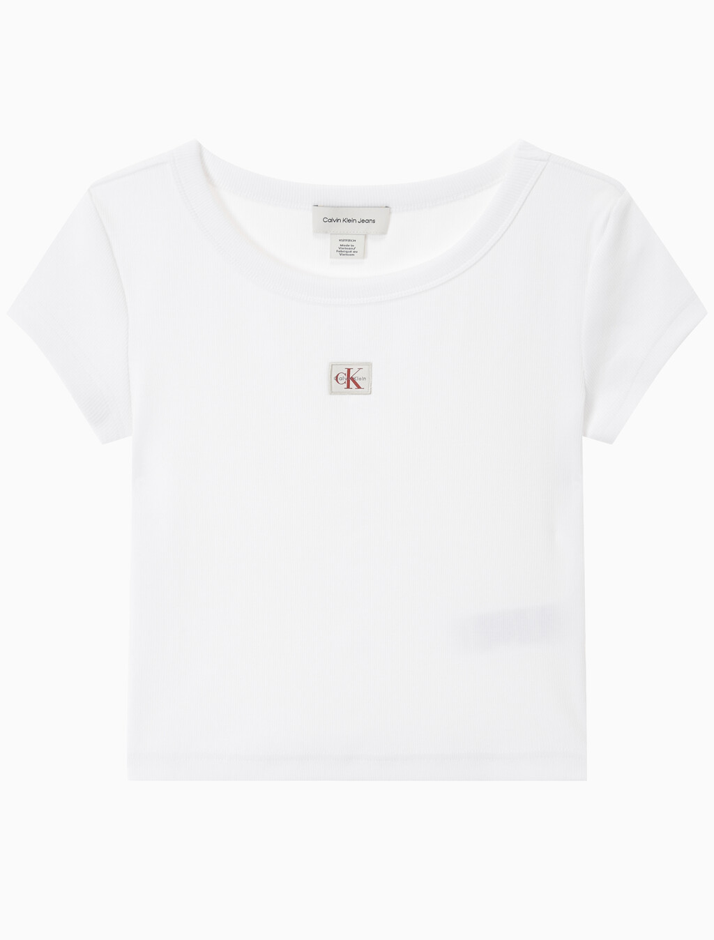 Buy 여성 우븐라벨 립 베이비 티 in color BRILLIANT WHITE