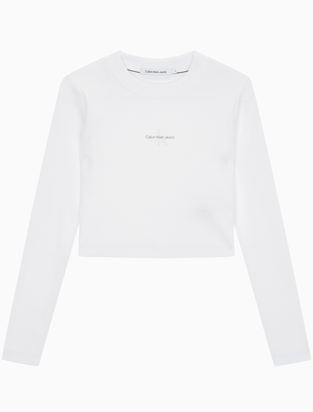 Buy 여성 롱슬리브 모노그램 베이비 티 in color BRIGHT WHITE
