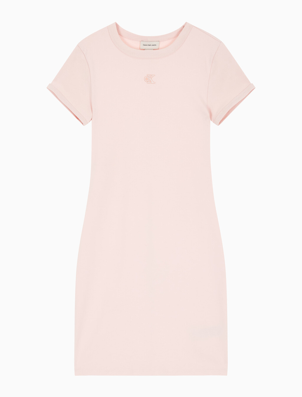 Buy 여성 코튼 컨투어 립 반팔 미니 드레스 in color LIGHT PINK