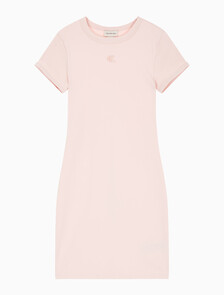 Buy 여성 코튼 컨투어 립 반팔 미니 드레스 in color LIGHT PINK