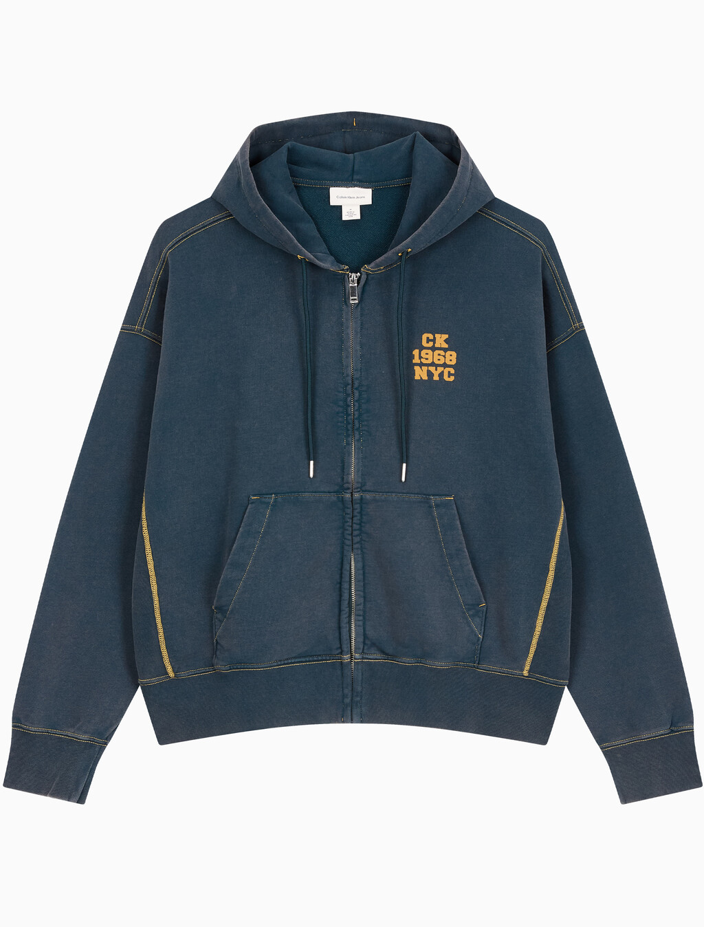 Buy 남성 워시드 프리미엄 빈티지 로고 후드집업 in color Navy