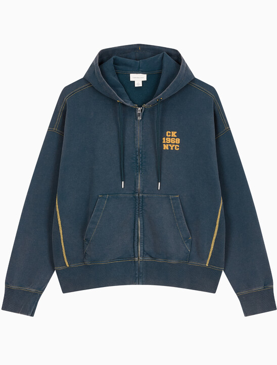 남성 워시드 프리미엄 빈티지 로고 후드집업