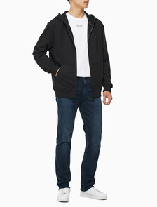 Buy 남성 릴렉스핏 CK 뱃지 로고 집업 후디 in color CK BLACK