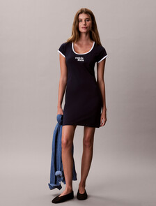 Buy 여성 그래픽 베이비티 드레스 in color DARK SAPPHIRE