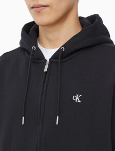 Buy 남성 아카이브 로고 플리스 후드 집업 in color BLACK BEAUTY