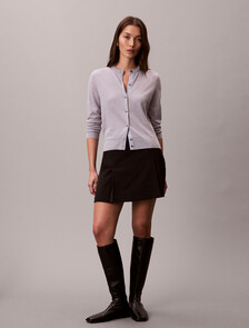 Buy 여성 L/S 메리노 가디건 in color LILAC GRAY