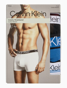 Buy 남성 WB 코튼 스트레치 버라이어티 팩 트렁크 3PK in color Black / Blue / Grey