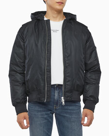 Buy 남성 후디 보머 다운 자켓 in color CK BLACK