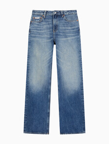 Buy 여성 시그니처 90S 스트레이트핏 미드블루 데님 in color Mid blue